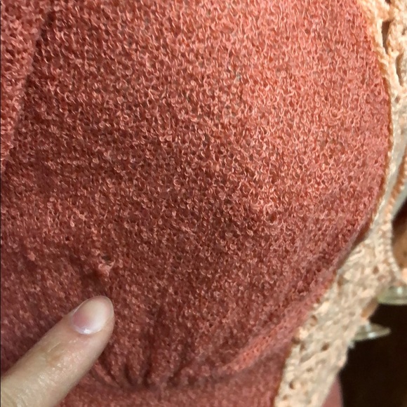 Free People light weight coral sweater sz Large - Picture 5 of 8